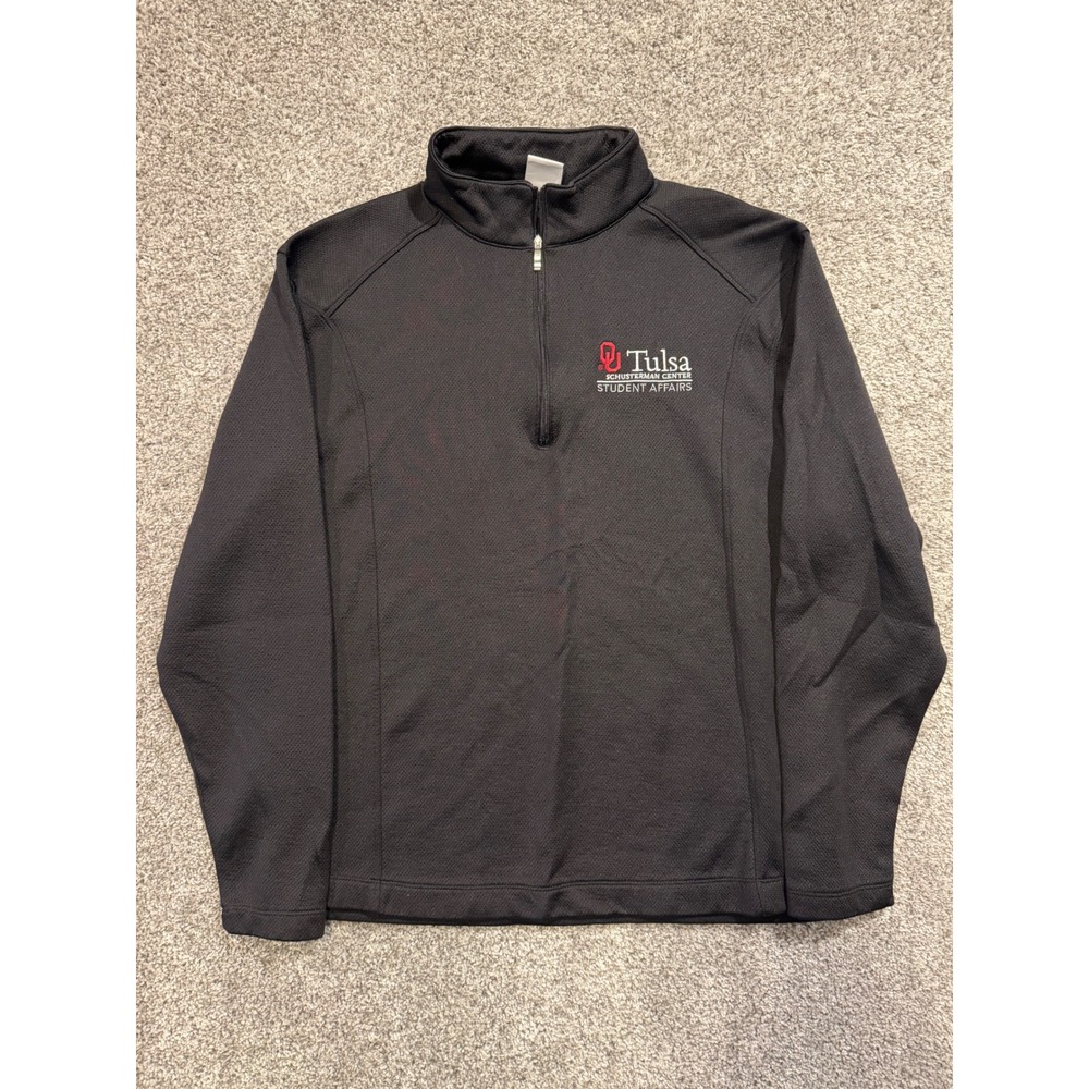 Nike Sweatshirt Mens Medium‎ Black OU Tulsa Schusterman Center 1/4 Zip Pullover
